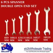 6 PCS SPANNER OPEN END 8 9 10 11 12 13 14 15 16 17 18 19 MM WRENCH DOUBLE SET