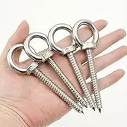 4Pack 5 Inch Heavy Duty Eye Hooks M10 Self Tapping Eyelet Screw Load Capacity 700LBS Heavy Duty Screw in Eye Hooks for Hammock Stand, Swing Chair, Yoga, Heavy Indoor & Outdoor Uses