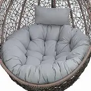 Egg Chair Cushion, Outdoor Cushion Replacement for Hanging Egg Chair Swing, Thicken Round Hanging Hammock Chair Cushion Only, Washable Chair Cushions Chair Cushions Grey