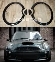 EXPRESS GLOSS Black Headlight & Washer Trims for MINI Cooper S JCW R50 R52 R53 (for: Mini)