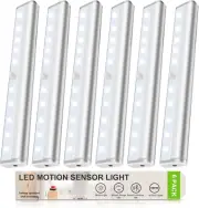 Motion Sensor LED Lights, Battery Operated 10 LED Motion Closet Light, Stick-On