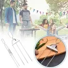 3 Way Grill Skewers - Metal Skewers for Grilling, Easy to Use Push Bar Slider