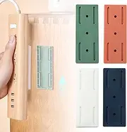 Adhesive Punch Free Socket Holder, Mountable Plug in Socket Fixer Bracket Self Adhesive Desktop Socket Fixer, 2024 Upgraded Cable Management Punch Free Surge Protector for Desk, Wall /1874