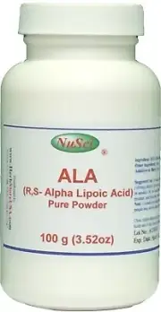 NuSci Alpha Lipoic Acid (R,S)ALA 100g (3.52oz Pure Powder Skin Care antioxidant