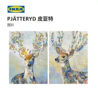 在飛比找蝦皮購物優惠-IKEA宜家PJATTERYD皮亞特圖片彩色馴鹿現代創意裝飾