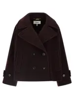 [Chloé] Chloé-Double-Breasted Short Coat Trench E Impermeabili Bordeaux-Donna 40FR