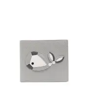 Thom Browne Whale-Appliqué Bi-Fold Pebbled Wallet One size Gray