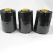 Perial Co 3 Large Cones of Polyester Threads for Sewing Quilting Serger Black