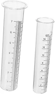 BESPORTBLE 2Pcs Transparent Rain Gauge Measuring Tool Clear Rain Measuring Tube for Outdoor Use Accurate Rainfall Measurement for Garden Lawn and Home
