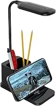 Study Lamps for Desk - Modern Desk Lamp Wireless Charger | Adjustable Brightness Portable Phone Charger, Pen Cup Desktop Accessories Lighting for College Dorm Bedroom