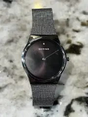 Bering Classic Quartz Movement Black Dial Ladies Watch 12130-602