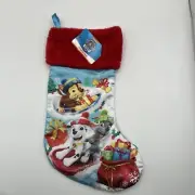 Nickelodeon Paw Patrol Christmas Stocking Marshal Chase Blue Satin