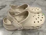 New Crocs Clogs Mens US 12 White Stucco Duet Max Adjustable Straps Street Sandal