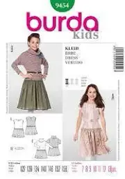 Burda Sewing Pattern 9454 Girls Childs Dress Size 7-13 J