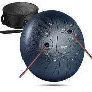 NAVY STEEL TONGUE DRUM 13 Notes 12 Inch Hand Tongue Percussion Instrument STURDY