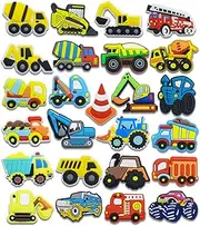 [Zhycesog] 25 45PCS Truck Shoe Charms for Croc Bubble Slides Clogs Sandals, Engineering Vehicle Shoe Accessories Decorations for Girls Women Teens Adults