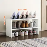 2-Tier Shoe Rack Organizer for Closet Expandable and Adjustable White Shoe Rack
