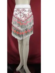 NWT EMILIO PUCCI Runway Heavy Embellished Beaded Fringe Skirt It 42,US 6, S