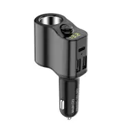 C03 dual USB vehicle-mounted 3.1A charger, digital display, vehicle charging Type-c, fast charging, voltage measurement, vehicle cigarette lighter extension