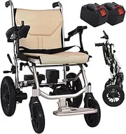 Folding Electric Wheelchairs for Adults and Seniors, 30 Lbs Lightweight Foldable Electric Wheelchairs, 220 Lbs Durable Motorised Wheelchair, with 2 Removable Batteries