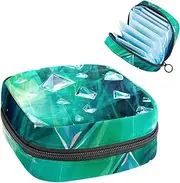 Period Bag,Sanitary Napkin Storage Bag,Texture Gradient Green,Tampon Holder for Purse