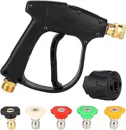 High Pressure Washer Gun 4350 Psi with 5 1/4 Inch Quick-Connect Nozzles Water Nozzle Tip,M22 14mm High-Pressure Hose Quick Connect Connector,for Car Washer Cleaning Tool
