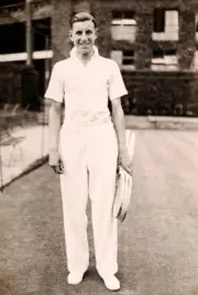 English tennis champion Fred Perry at Wimbledon, circa 1935 Old Photo