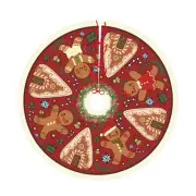 Gingerbread Man Candy Christmas Tree Skirt 48 Inches Xmas Tree Mat Holiday Pa...