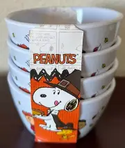 Peanuts Fall Leaves Snoopy & The Gang Set of 4 Melamine Tidbit Snack Bowls