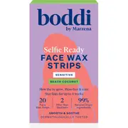 Boddi Selfie Ready Face Wax Strips Sensitive Beach Coconut 20 pack