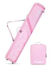 TOURIT Rolling Double Ski Bag, Fully Padded Snowboard Bag with Wheels for Air...