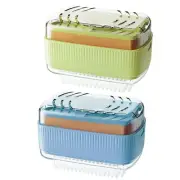 Foaming Soap Box with Silicone Roller, Portable Soap Bar Dispenser