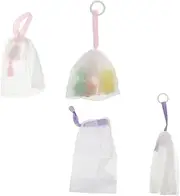 SHERCHPRY Foaming Soap Pockets for Face Cleaning Exfoliating Tool with Mesh Design for Gentle Cleansing and Includes Random Colors for Home Use