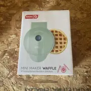 DASH 4" Mini Waffle Maker for Hash Browns, Keto Chaffles Non-Stick Surfaces-Aqua