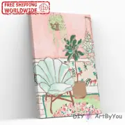 Paint By Numbers Kit Plant Flower Abstract Home DIY Draw Framed Canvas Acrylic