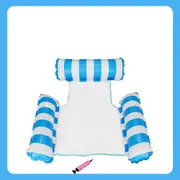 Blue Inflatable Floating Water Hammock Float Pool Lounge Bed Sea Beach Swimming Chair