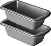 Wilton Recipe Right Non Stick Mini Loaf Pan Set, Pack of 2-5.75 small, Silver