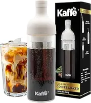 Kaffe Cold Brew Coffee Maker, Iced Coffee Pitcher, Cold Brew Coffee and Tea Brewer, Easy to Clean Mesh filter (1 Liter) White