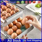 Egg Storage Box Double-Layer Drawer Type 32 Grid Egg Holder for Fridge(Gray)