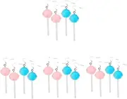 [SHERCHPRY] 4 Pairs lollipop earrings 80s 90s earrings novelty ear dangle lollipop drop earrings hook dangle earring