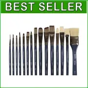 15-Piece Premium Artist Brush Set with Magnetic Roll Case - Ultimate Versatility