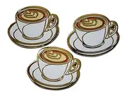 [Novel Merk] Coffee Cup Latte Appreciation Lapel Pin, Hat Pin & Tie Tack Set with Clutch Back