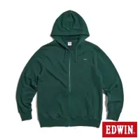 在飛比找momo購物網優惠-【EDWIN】男裝 小徽章連帽拉鍊外套(墨綠色)