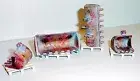 Back Hoe / Loader Construction Buckets (4) w Skids G Scale Diorama Accessories