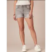 Democracy Women's AB Solution 6.5" High Waisted Denim Shorts Size 20W Gray NWT