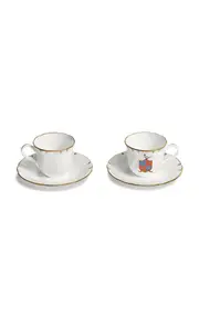 [Tiffany & Co.] Crest Set-of-Two Bone China Espresso Cup