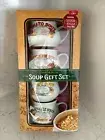 Nostalgic Soup Bowls Box Gift Set w/ Chicken Noodle Soup Mix by Caraway Naturals