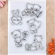 Kwan Crafts for You Bear Heart Clear Stamps for Card Making Decoration and DIY Scrapbooking