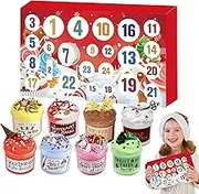 wqibq Christmas Slim Countdown Calendar, Toy Countdown Calendar Box, Slime Advent Calendar, 24-Day Toy Countdown Calendar, Christmas Countdown for Kids Toys, Funny