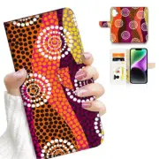 ( For iPhone 16 Plus ) Wallet Flip Case Cover AH26703 Aboriginal Art
